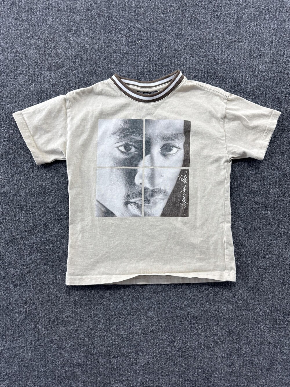2Pac Shirt Boys 5 Beige Cotton On Kids Collab Graphic Ringer Tee Hip Hop Rap